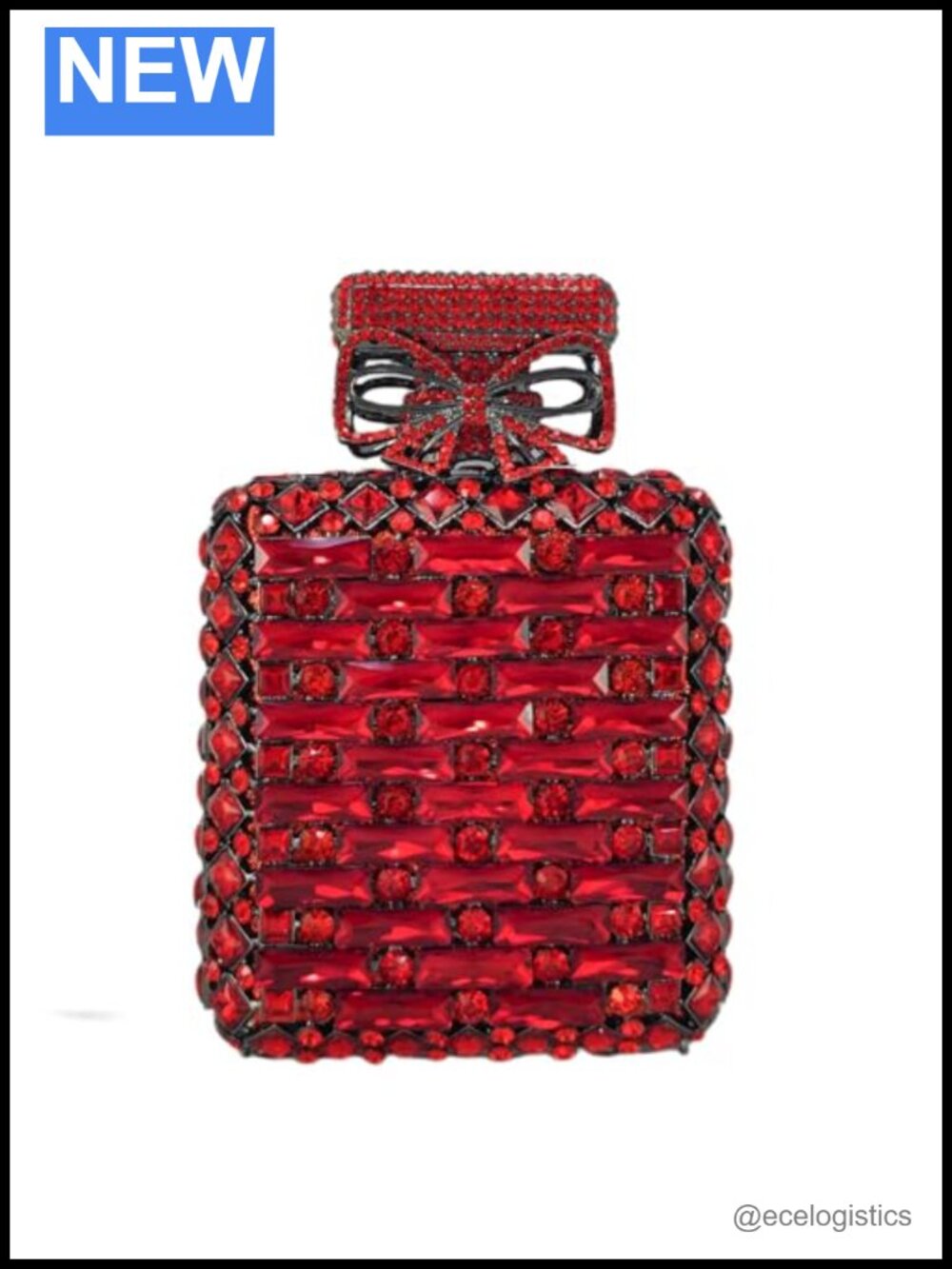 Perfume Bottle Crystal Clutch Purse Rhinestone Bridal Evening Handbag
